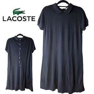 Lacoste Black Silk Cotton Shirt Dress